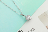 3Ct Round Cut Diamond Stylish Cube Design Pendant Chain 14K White Gold Finish