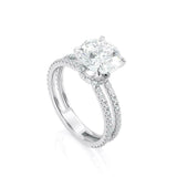 2ct Round Cut Diamond Engagement Ring Split Band Solitaire 14k White Gold Finish