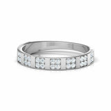 2Ct Round Cut Diamond Four Square Tiled Women Wedding Band 14K White Gold Finish