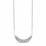 1.5ct Round Cut VVS1D Diamond Pendant Chain Crescent Moon 14k White Gold Finish