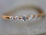 1ct Wedding Ring Band Round Cut Diamond Minimalist Design 14k Yellow Gold Finish