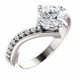 1.3ct Round Cut Diamond Classic Solitaire Engagement Ring 14k White Gold Finish