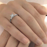 1ct Princess Cut Diamond Classic Proposal Solitaire Ring 14k White Gold Finish