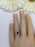 2ct Pear Cut Blue Sapphire Engagement Ring Split Shank Halo 14k WhiteGold Finish