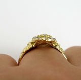 4Ct Marquise Cut Diamond Halo Vintage Engagement Ring 14K Yellow Gold Finish