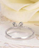 Bow Knot Ribbon Engagement Ring 0.25ct Round Cut Diamond 14k White Gold Finish