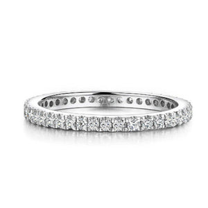 2ct Round Cut Moissanite Full Eternity Women Wedding Band 14k White Gold Plated