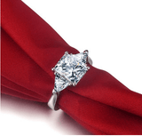 3Ct Radiant Trillion Cut Diamond Trilogy Engagement Ring 14K White Gold Finish