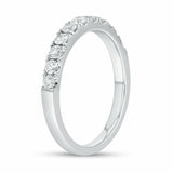 2.2ct Wedding Ring Band Round Cut Diamond Half Eternity 14k White Gold Finish