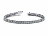 4ct Emerald Cut VVS1 Diamond Fancy Elegant Tennis Bracelet 14k White Gold Finish