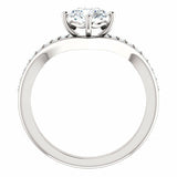 1.3ct Round Cut Diamond Classic Solitaire Engagement Ring 14k White Gold Finish