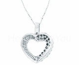 1ct Round Cut Moissanite Heart Shape Love Pendant 14k White Gold Plated NO CHAIN