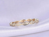 1ct Round Cut Diamond Wedding Ring Band Stackable Eternity 14k YellowGold Finish