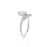 2.5ct Pear Cut Diamond Engagement Ring Unique Crown Promise 14k White Gold Over