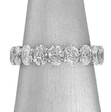 4Ct Oval Cut Diamond Eternity Stylish Women Wedding Band 14K White Gold Finish