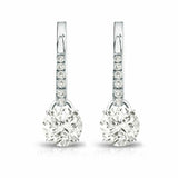 2Ct Round Cut Diamond Stylish Dangle Drop Earrings Women 14K White Gold Finish