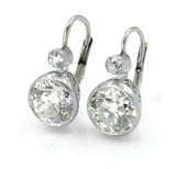 2ct Round Cut Diamond Unique Vintage Filigree Drop Earring 14k White Gold Finish