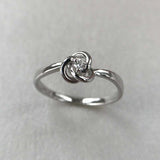 Celtic Knot Women Engagement Ring 0.3ct Round Cut Diamond 14k White Gold Finish