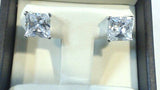 1ct Princess Cut Diamond Solitaire Stud Women Earrings 14k White Gold Finish