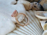 2.5ct Engagement Ring Cushion Cut Peach Morganite Solitaire 14k Rose Gold Finish