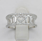 0.5ct Round Cut Diamond Heart Mom Mothers Day Gifting Ring 14k White Gold Finish