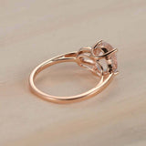 1.7ct Oval Cut Morganite Engagement Ring Split Band Solitaire 14k Rose Gold Over