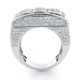 8Ct Round Cut Diamond Squarish Cocktail Men Engagement Ring 14K White Gold Over