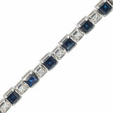 10ct Princess Cut Blue Sapphire Diamond Women Tennis Bracelet 14k WhiteGold Over