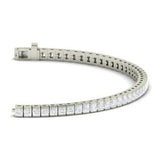 15Ct Princess Cut Diamond Unique Stylish Tennis Bracelet 18K White Gold Finish