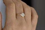 1.6ct Round Cut Diamond Engagement Ring 14k Yellow Gold Finish Stylish Cluster