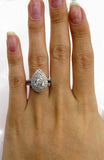 6Ct Oval Cut Diamond Cocktail Split Band Engagement Ring 14K White Gold Finish