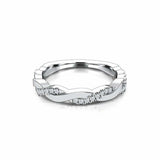 Twisted Half Eternity Wedding Band 0.26ct Round Cut Diamond 14k WhiteGold Finish