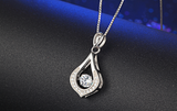 1.3ct Round Cut VVS1D Diamond Pendant Water Drop 14k White Gold Finish NO CHAIN