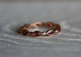 1ct Marquise Cut Pink Ruby Eternity Wedding Band Ring 14k Rose Gold Finish