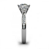 2ct Round Cut VVS1 Diamond Accent 3 Stone Engagement Ring 14k White Gold Finish