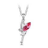 1ct Marquise Cut Pink Sapphire Angel Fairy Pendant 14k WhiteGold Finish NO CHAIN