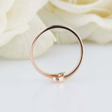 0.25ct Round Cut Diamond Engagement Ring Two Stone Bypass 14k Rose Gold Finish