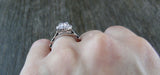 1.9ct Oval Cut Diamond Engagement Ring 14k White Gold Finish Halo Bridal Promise