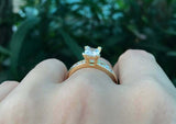 1.5ct Princess Cut Diamond Solitaire Ring 14k Yellow Gold Over with Round Accent