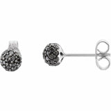 0.5ct Round Cut VVS1 Black Diamond Ball Stud Earring Women 14k White Gold Finish