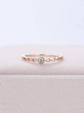 0.2ct Round Cut Diamond Engagement Ring Dainty Minimalist 14k Rose Gold Finish