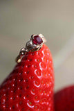 1ct Round Cut Pink Ruby Engagement Ring Leaf Vine Solitaire 14k Yellow Gold Over