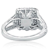 2.25ct Princess Diamond Engagement Ring Dual Halo Split Band 14k White Gold Over