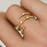 Wrap Around Engagement Ring 0.2ct Round Cut VVS1D Diamond 14k Yellow Gold Finish