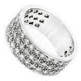 2.03ct Round Cut Diamond Wedding Ring Band 3/4th Eternity 14k White Gold Finish