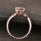 1ct Heart Cut Peach Morganite Solitaire Engagement Ring 14k Rose Gold Finish