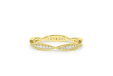 Milgrain Full Eternity Wedding Band 0.7ct Round Cut Diamond 14k Yellow Gold Over