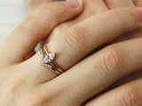 1.5ct Marquise Diamond Engagement Ring Solitaire Bridal Set 14k Rose Gold Finish