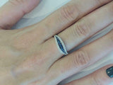 2ct Round Blue Sapphire Engagement Ring Split Band Statement 14k White Gold Over