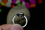 0.8ct Engagement Ring Oval Cut Green Peridot Heart Trilogy 14k White Gold Finish